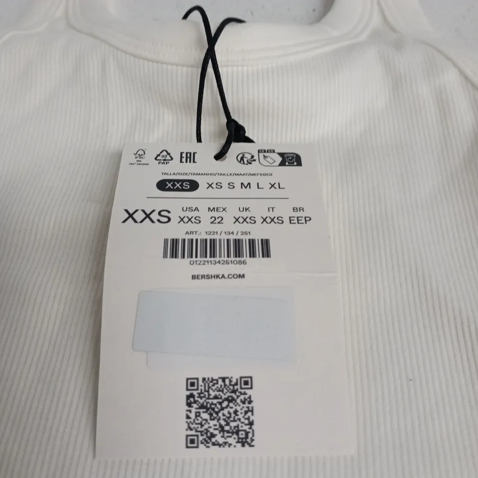 BERSHKA WHITE TANK TOP – XXS