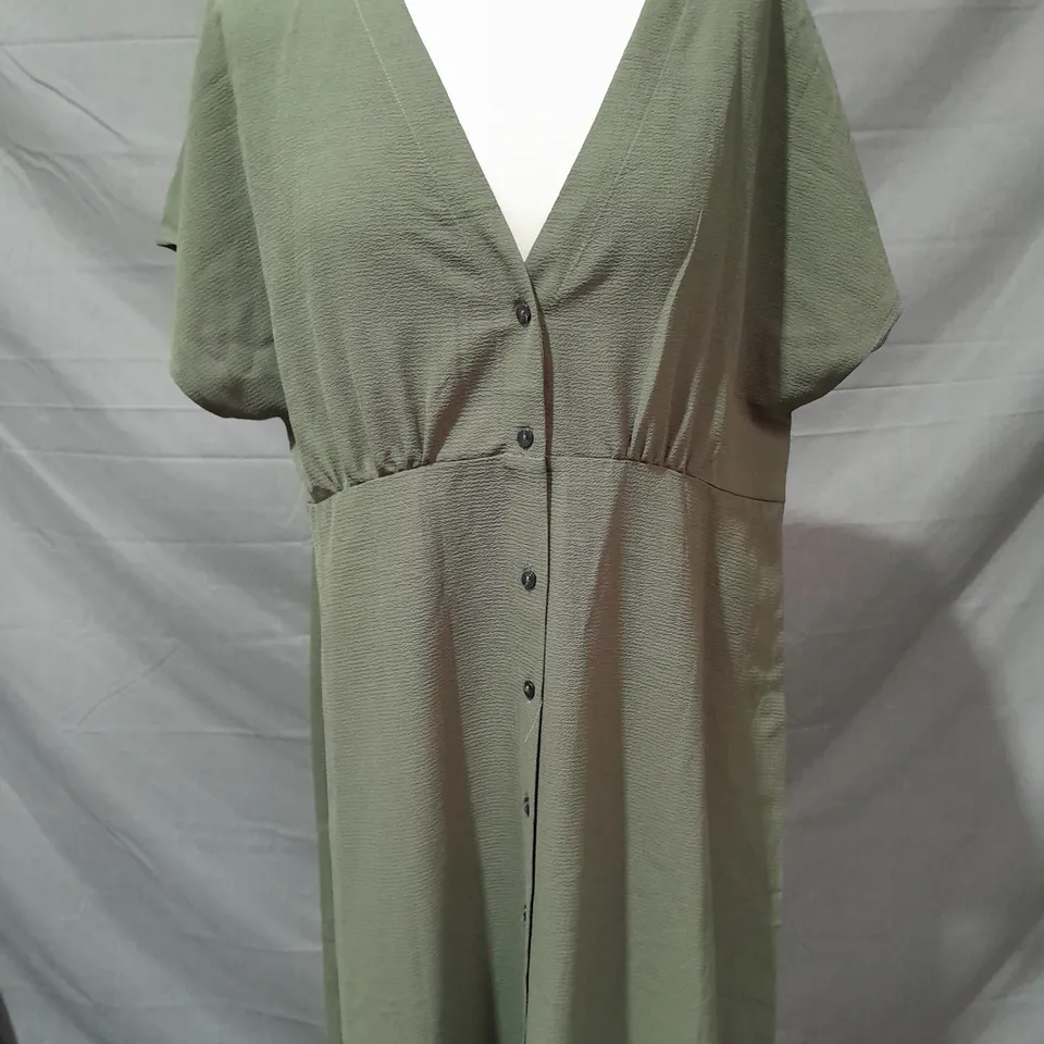 ONLY BUTTON-UP DRESS IN GREEN SIZE UK 14