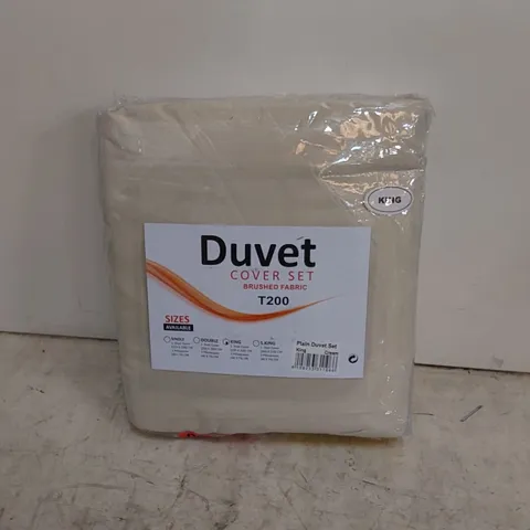 BAGGED PLAIN MICROFIBRE 200 TC REVERSIBLE DUVET COVER SET // SIZE: KING
