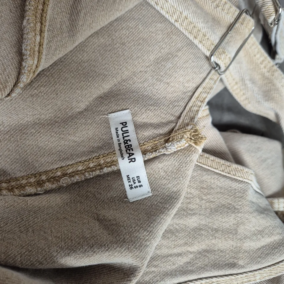 PULL&BEAR BEIGE DENIM DUNGAREES – WOMEN'S EU 6 (US 4)