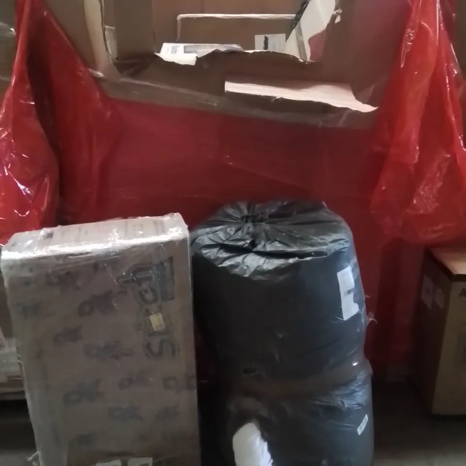PALLET OF ASSORTED HOUSEHOLD GOODS AND PRODUCTS TO INCLUDE;DUVET,KIDS BIKE
