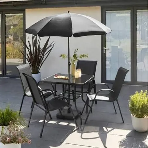 BOXED 6 PIECE METAL GARDEN DINING SET (1 BOX)
