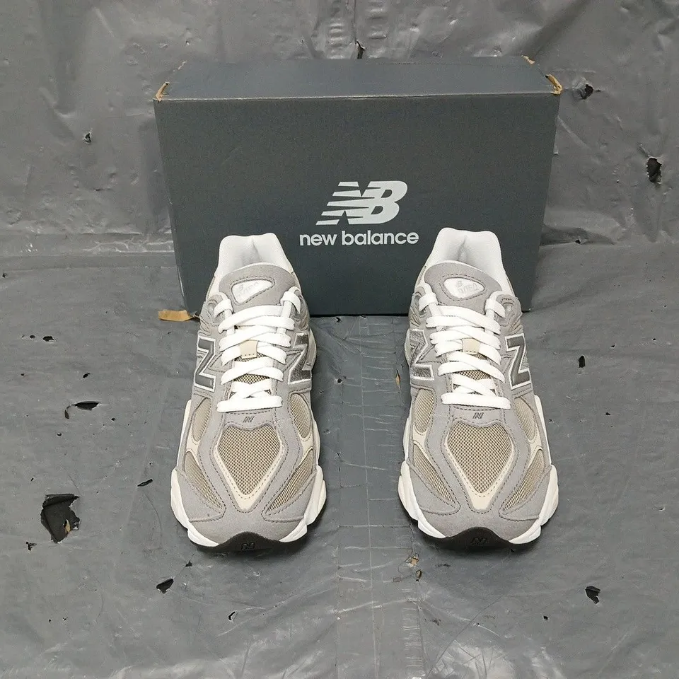 BOXED PAIR OF NEW BALANCE 9060 BEIGE/GREY UK 5.5