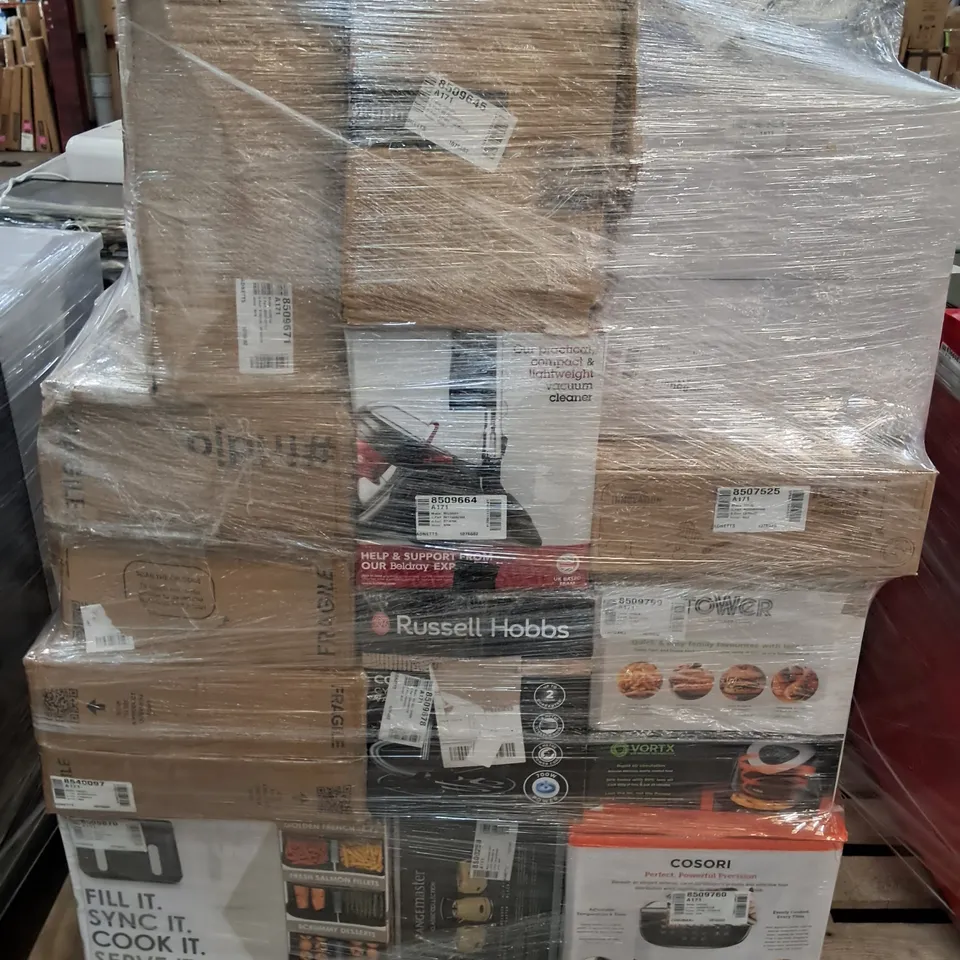 PALLET OF APPROXIMATELY 29 UNPROCESSED RAW RETURN HOUSEHOLD AND ELECTRICAL GOODS TO INCLUDE;