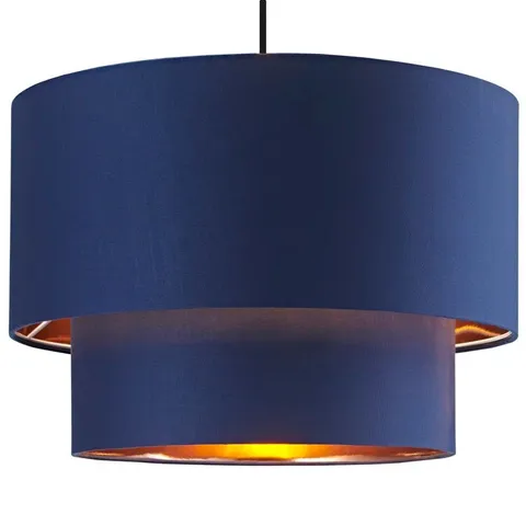 BOXED COTON DRUM PENDANT LIGHT SHADE 28 × 34cm 