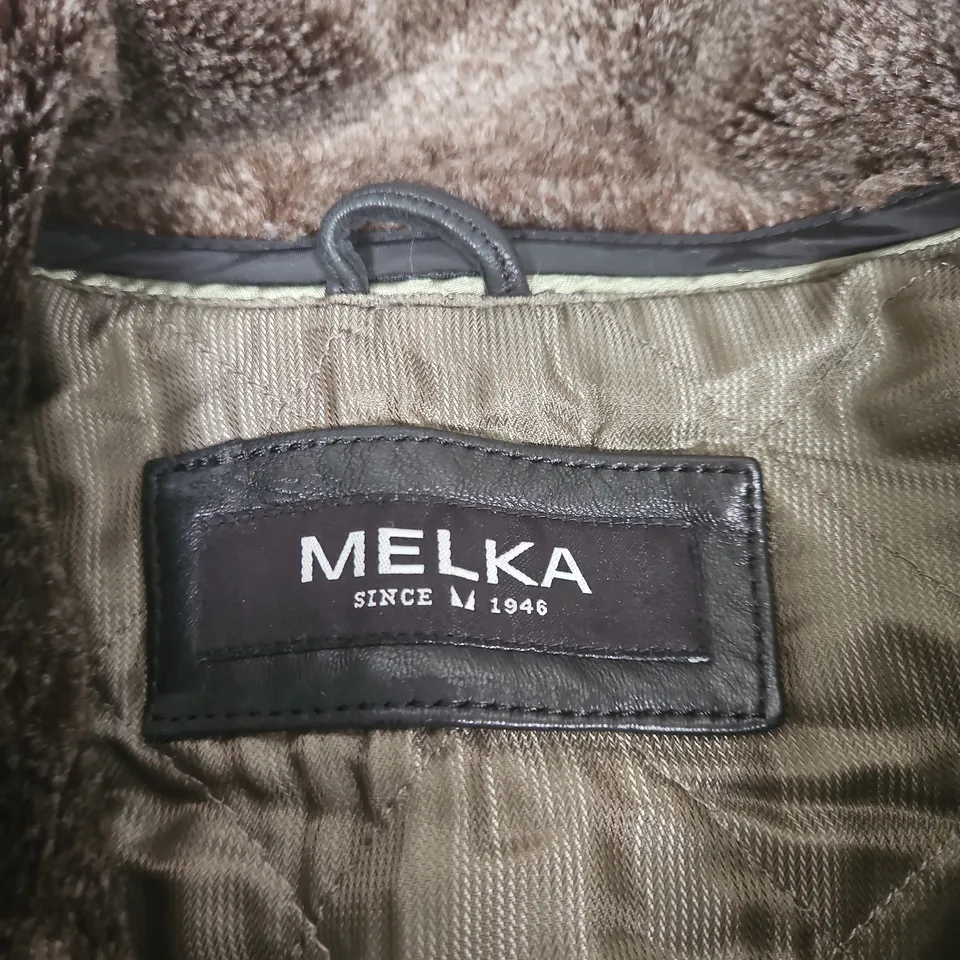 MELKA LEATHER JACKET WITH SHEARLING LINING – BLACK 