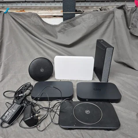 LOT OF 6 ASSORTED WIFI ROUTERS & SET-TOP BOXES TO INCLUDE - SKY - BT - VIRGIN MEDIA