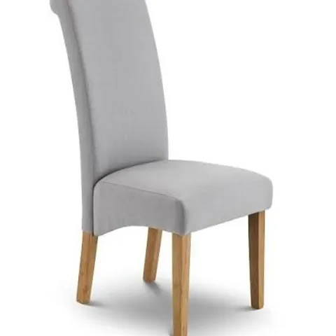BOXED SCROLLBACK FABRIC CHAIR STEEL GREY/NATURAL (1 BOX)