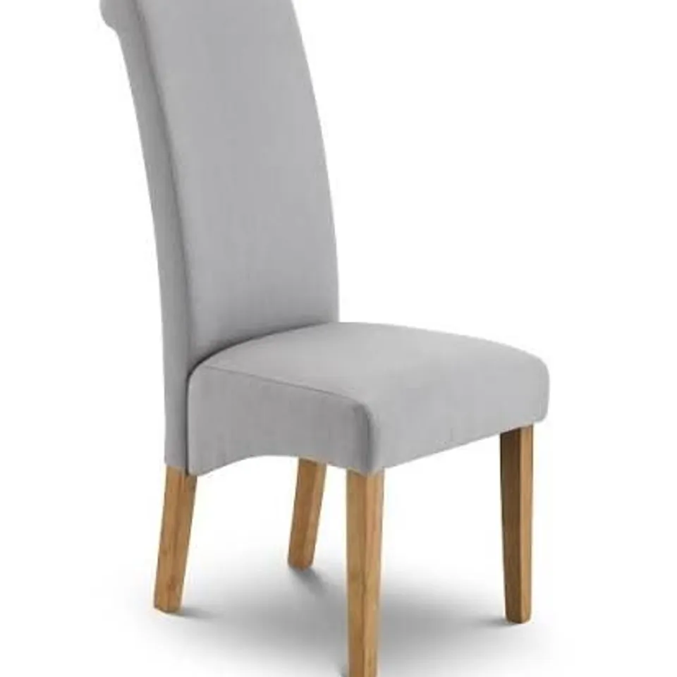 BOXED SCROLLBACK FABRIC CHAIR STEEL GREY/NATURAL (1 BOX)