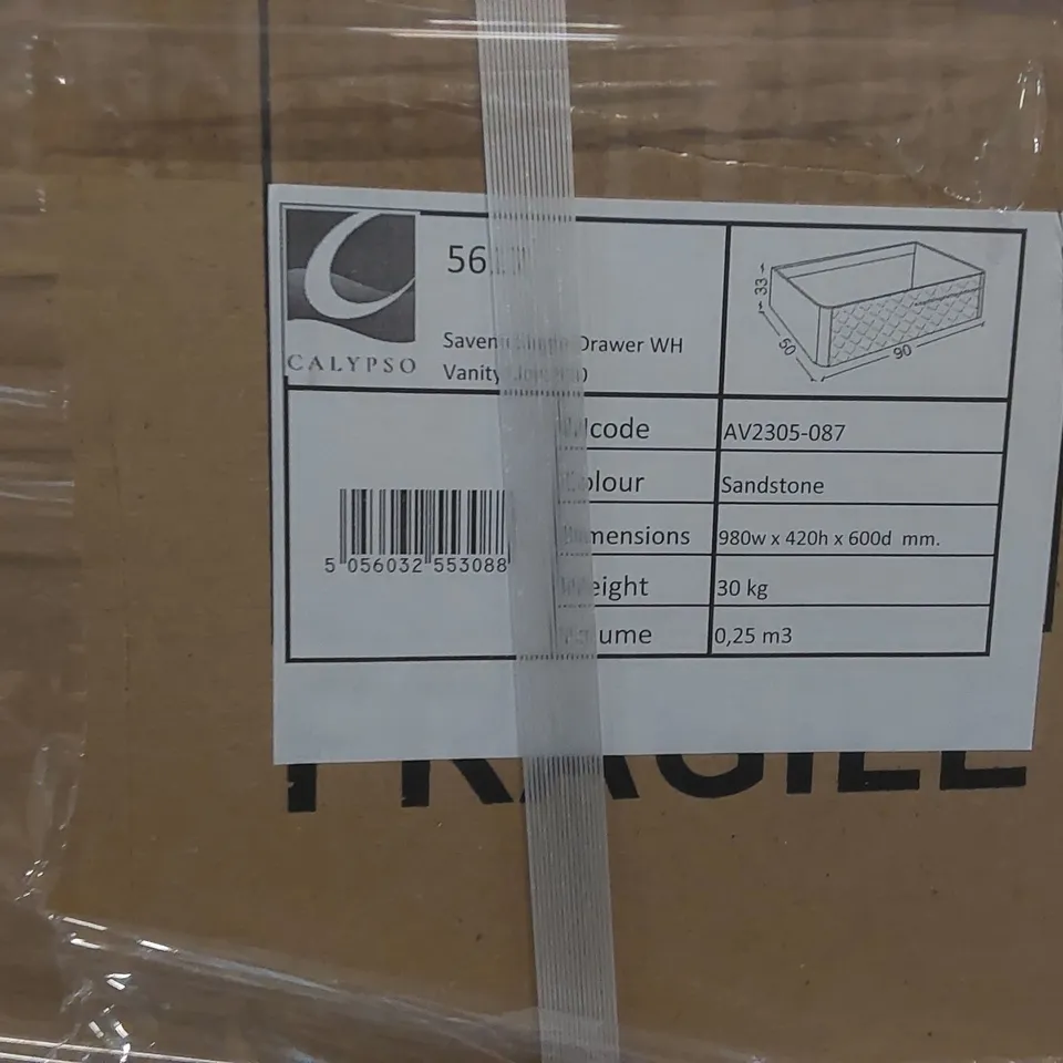 PALLET CONTAINING A LARGE QUANTITY OF BRAND NEW BRAND NEW SAVENA SINGLE DRAWER VANITY BASE UNIT