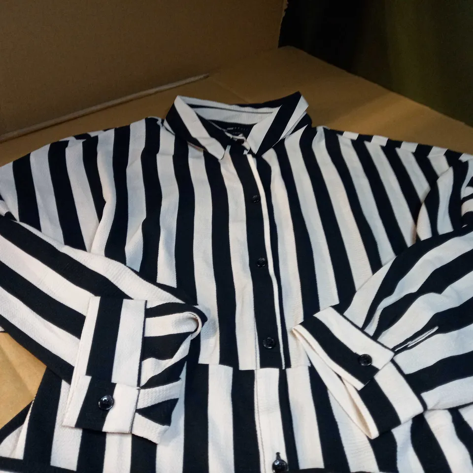 ASOS CREAM/BLACK LIGHT WEIGHT SHIRT DRESS - SIZE 14