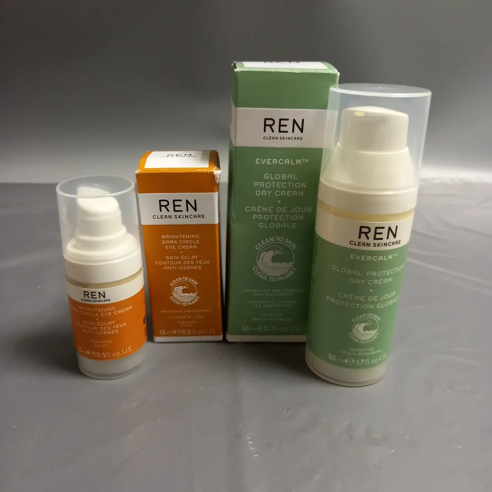 LOT OF 2 REN CLEAN SKINCARE PROTECTIVE DAY CREAM 50ML AND DARK CIRCLE EYE CREAM 15ML