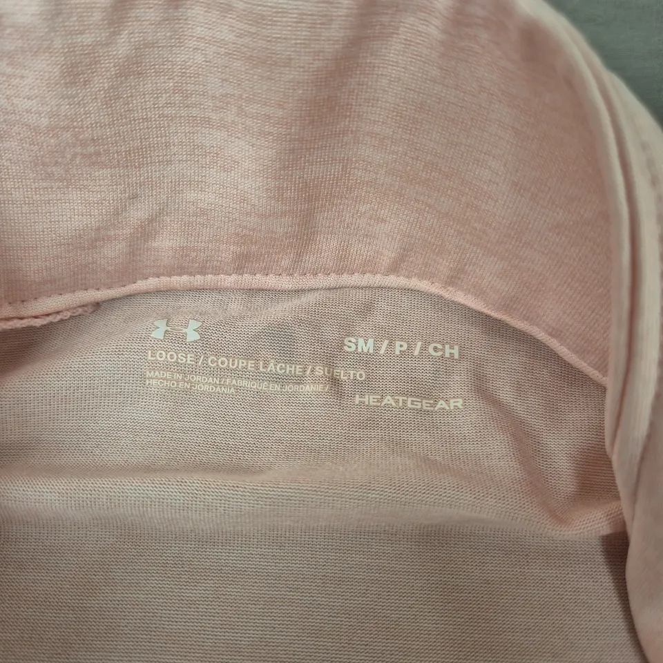 UNDER ARMOUR PINK HEATGEAR HALF-ZIP TOP – WOMEN’S SIZE L