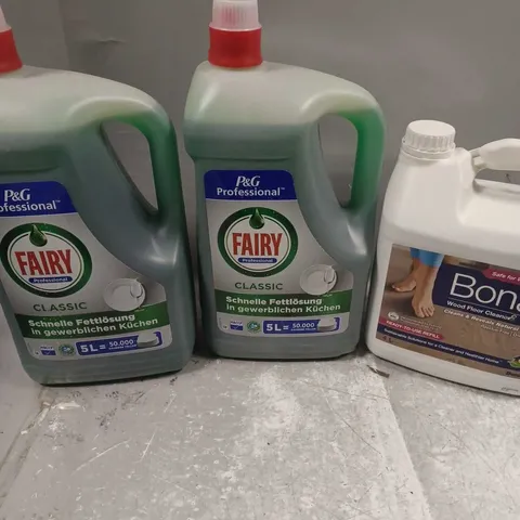 3 X ASSORTED HOUSEHOLD GOODS TO INCLUDE FAIRY LIQUID & WOOD FLOOR CLEANER - COLLECTION ONLY 