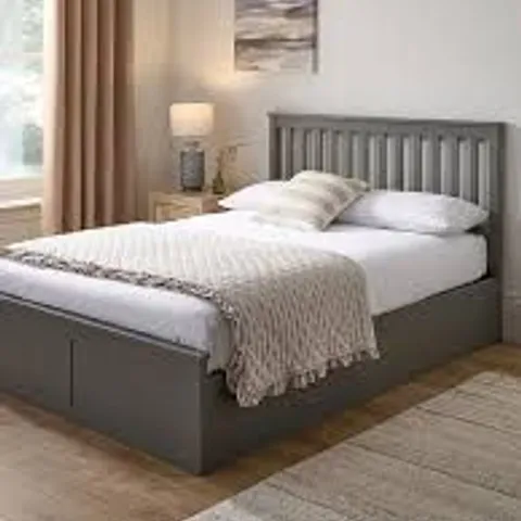 BOXED DAWSON LIFT UP OTTOMAN STORAGE WOODEN DOUBLE BED FRAME (2 BOXES)