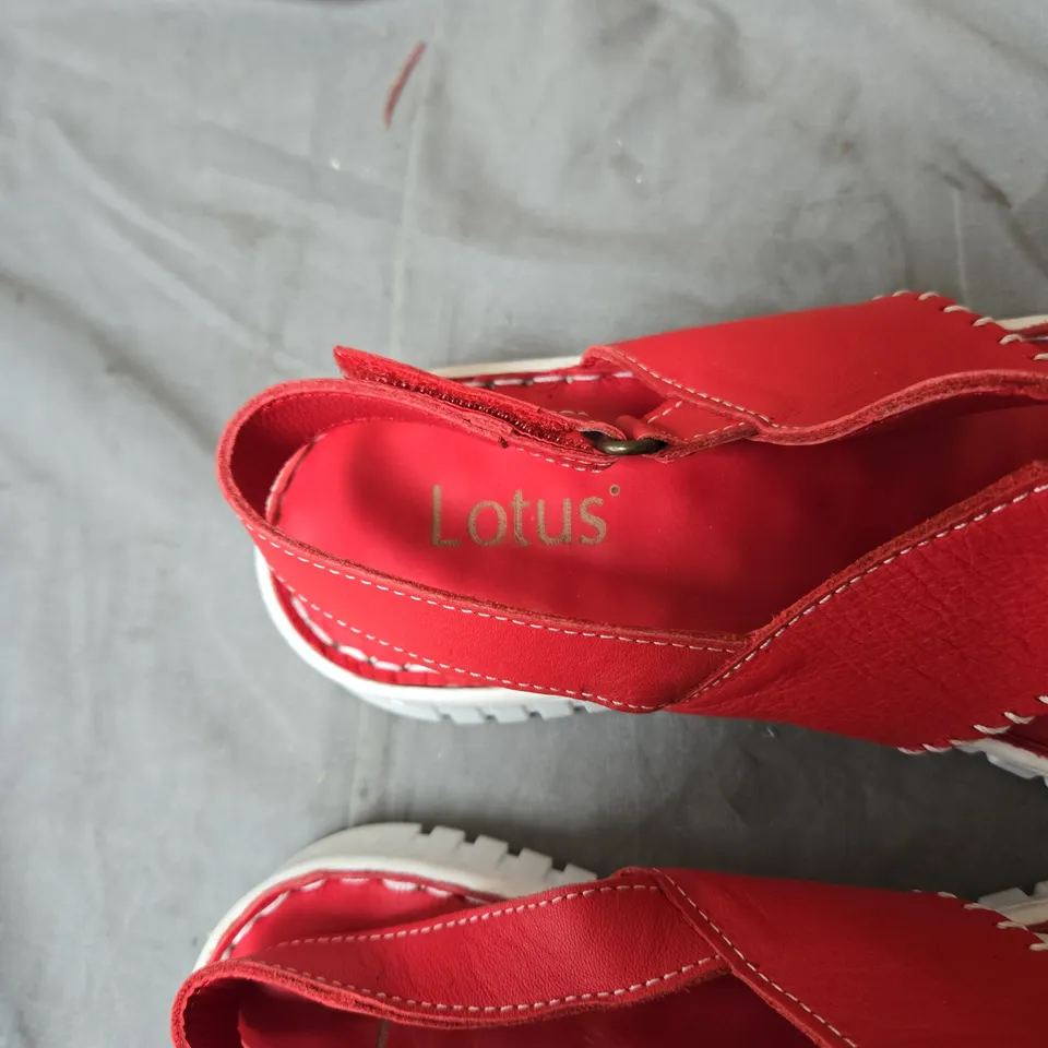 LOTUS WOMEN'S RED LEATHER SANDALS – UK 7 (EU 40)