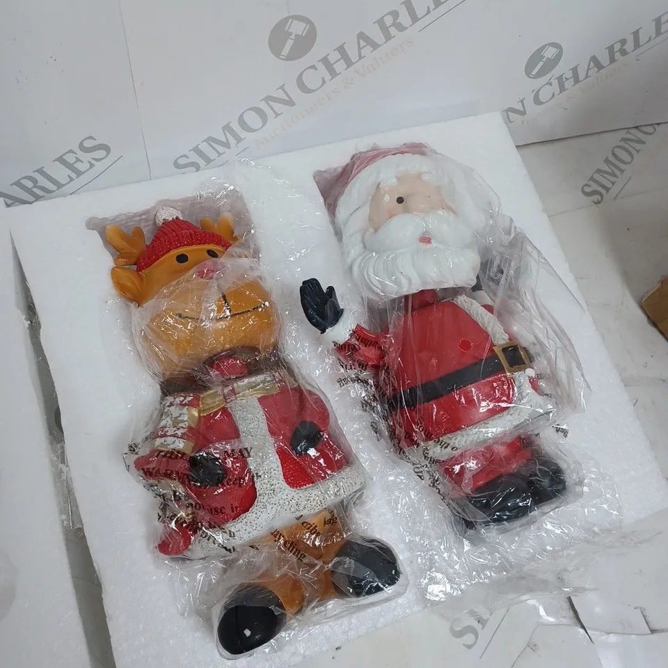 SANTA EXPRESS SET OF 2 CHRISTMAS CHARACTER BOBBLE HEADS