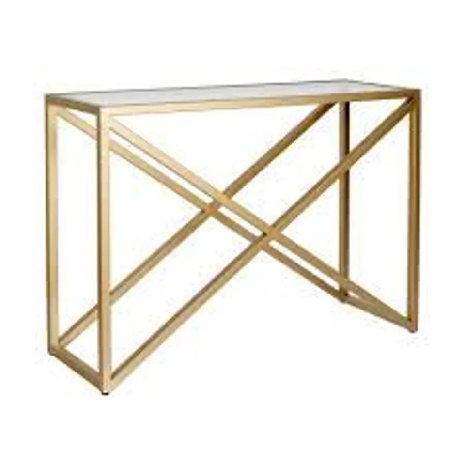 BOXED CALIX GLASS TOP CONSOLE TABLE (1 BOX)