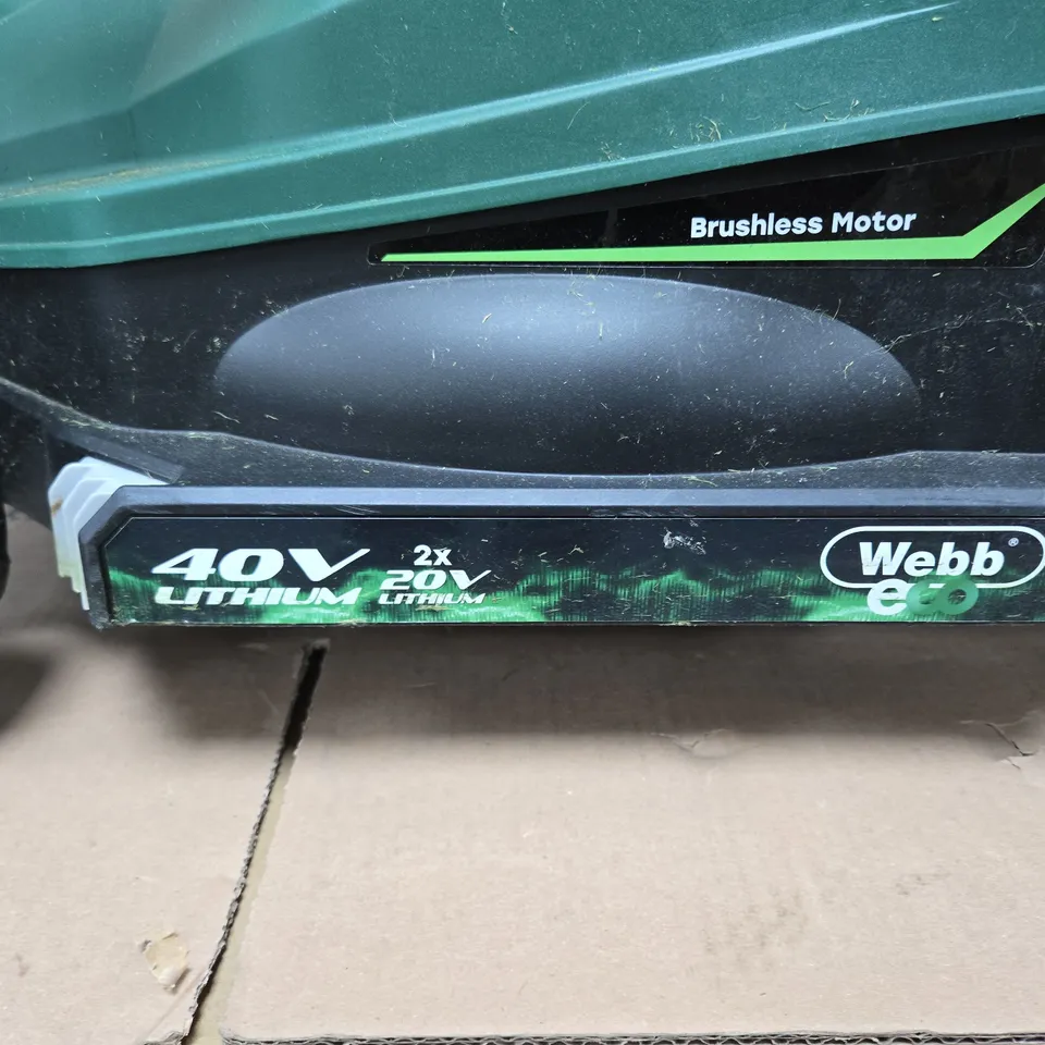 WEBB 40V CORDLESS LAWN MOWER – TWIN 20V BATTERIES INCLUDED, 43CM CUTTING WIDTH