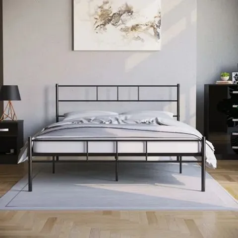 BOXED DORSET DOUBLE BED FRAME IN BLACK (1 BOX)
