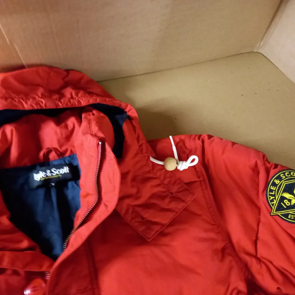 LYLE & SCOTT RED PADDED COAT - M