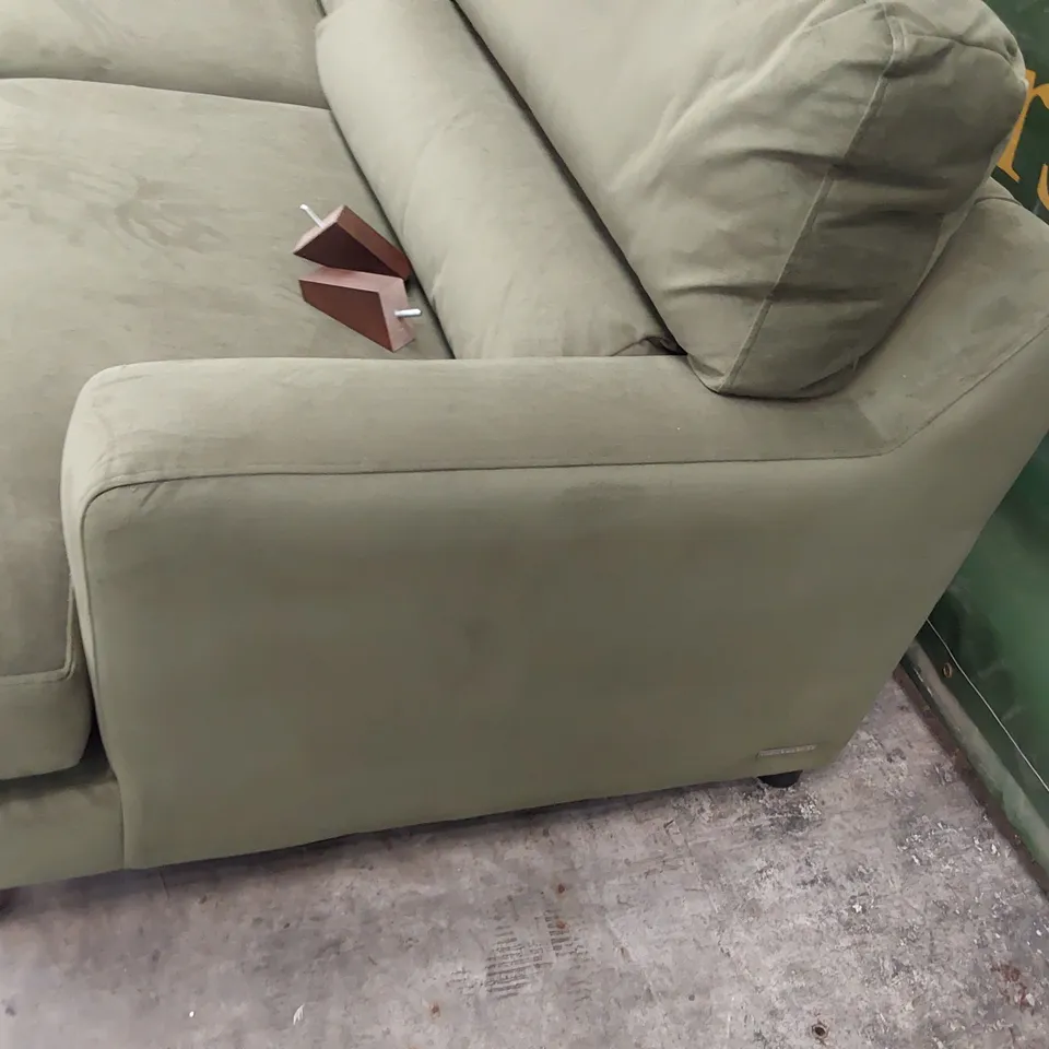 QUALITY BRITISH DESIGNER LOUNGE Co. ROMILEY FOUR SEATER SOFA WOODLAND MOSS FABRIC 