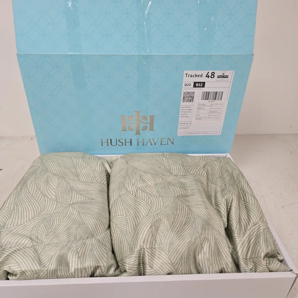 HUSH HAVEN THROW – GREY WAVE PATTERN, BOXED