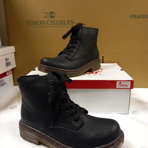 RIEKER LACE UP ANKE BOOTS BLACK - SIZE 6