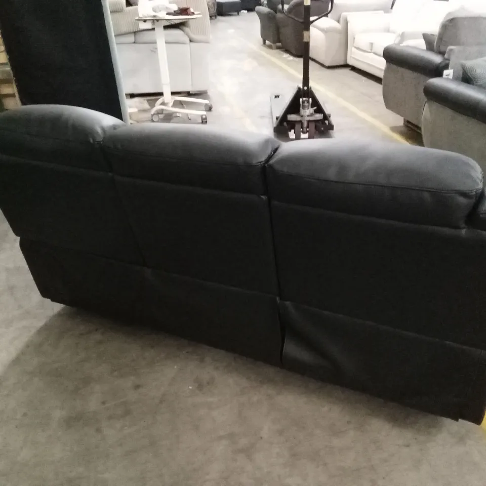 ROTHBURY LUXURY FAUX LEATHER HIGH BACK 3 SEATER MANUAL RECLINER SOFA - BLACK RRP £729