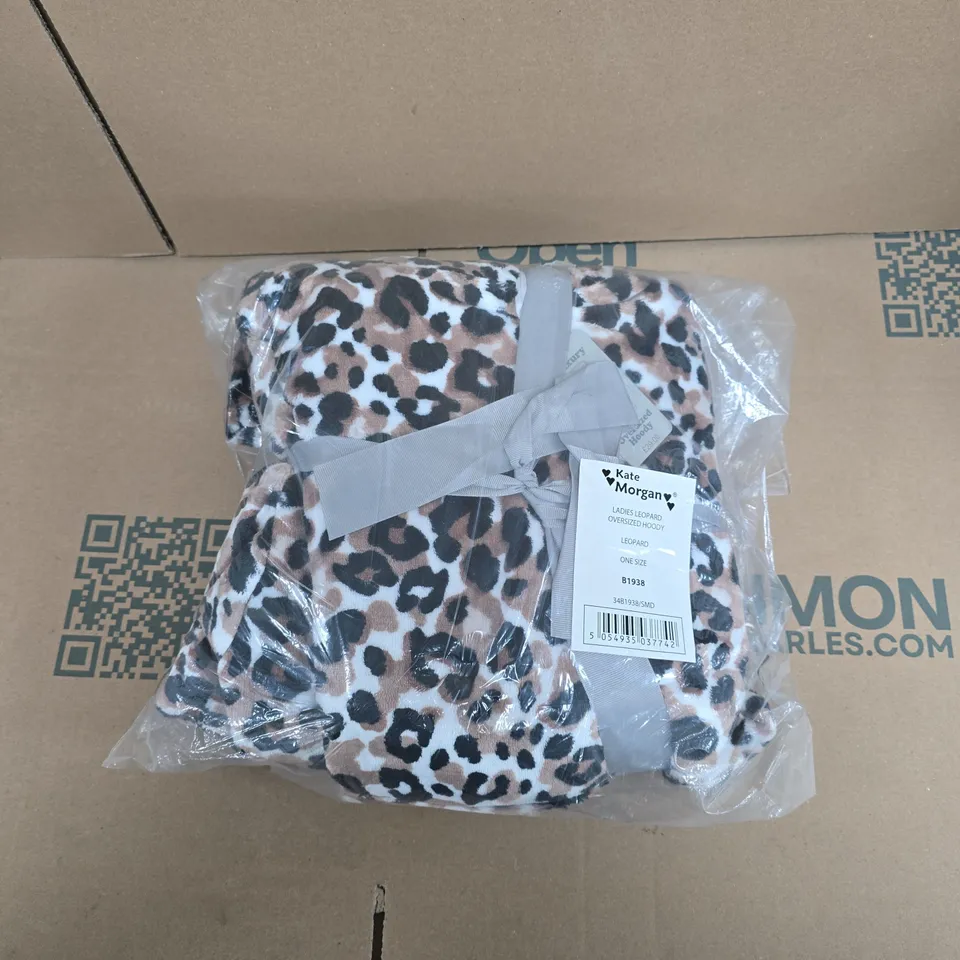 KATE MORGAN LADIES LEOPARD OVERSIZED HOODIE – ONE SIZE 