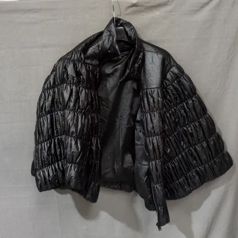 ALLSAINTS BLACK QUILTED PUFFER JACKET, MEDIUM