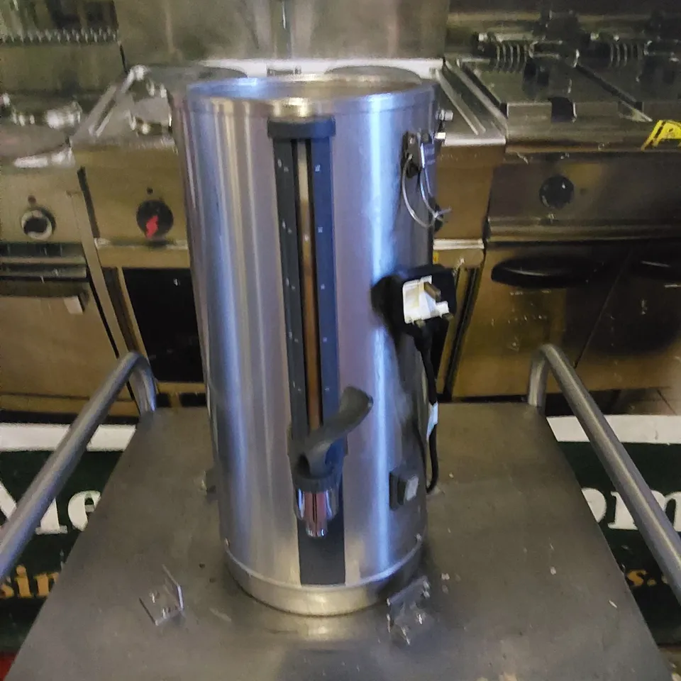 COMMERCIAL STAINLESS STEEL CATERING TROLLEY WITH 2 X HOT WATER BOILER DISPENSERS