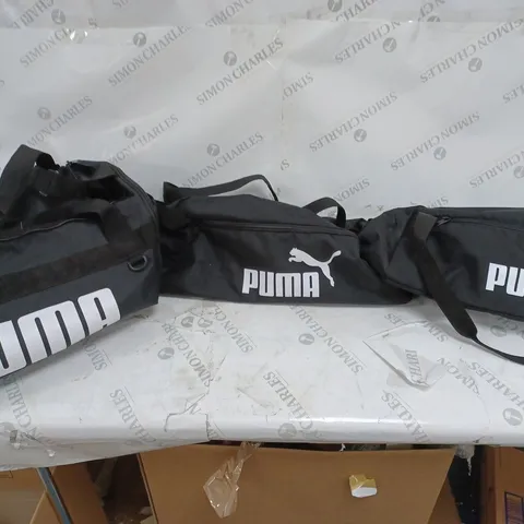 THREE PUMA SHOULDER DUFFEL BAGS IN BLACK