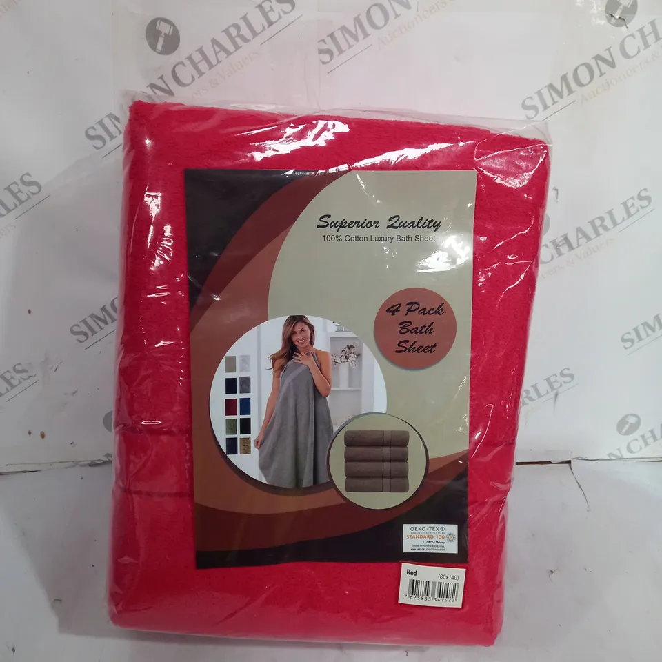 SEALED OEKO TEX SUPERIOR LUXURY 4 PACK BATH SHEETS