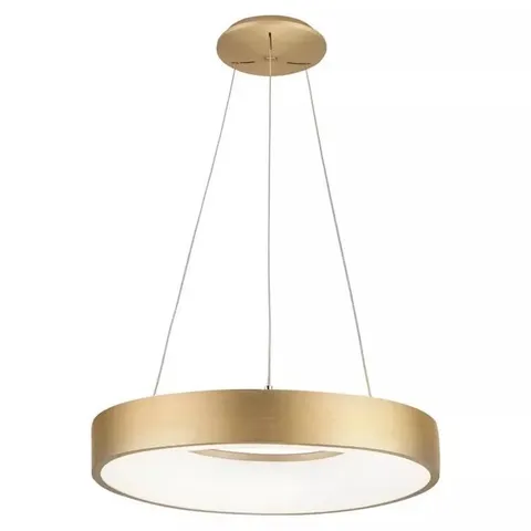 BOXED NOVA LUCE RANDO THIN CEILING PENDANT LAMP INTEGRATED LED LIGHT BRUSHED GOLD D60 X H120CM (1 BOX)