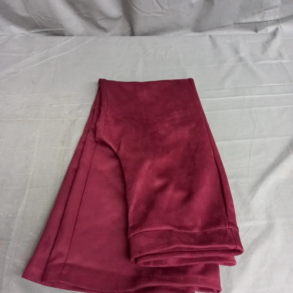 WYNNE COLLECTION KICK FLARE CROP TROUSERS IN MAROON SIZE UK M 