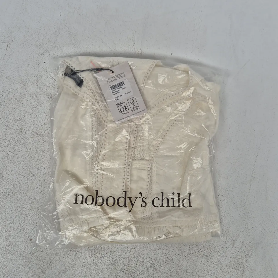 BAGGED NOBODY'S CHILD PETRA TOP IN WHITE SIZE UK 14