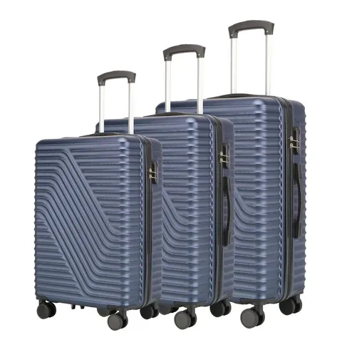 BOXED ELECTRIC BLUE 3 PIECE HARD SHELL LUGGAGE SUITCASE SET