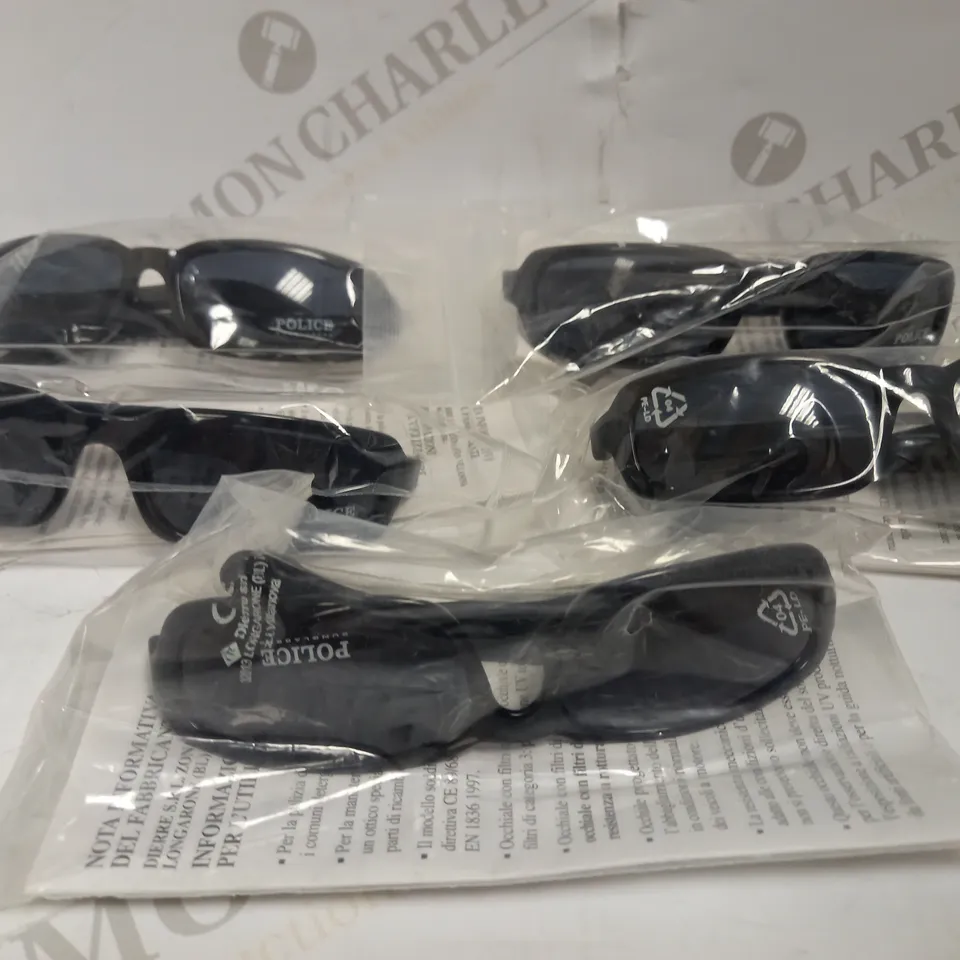 LOT OF 5 PAIRS OF POLICE SUNGLASSES