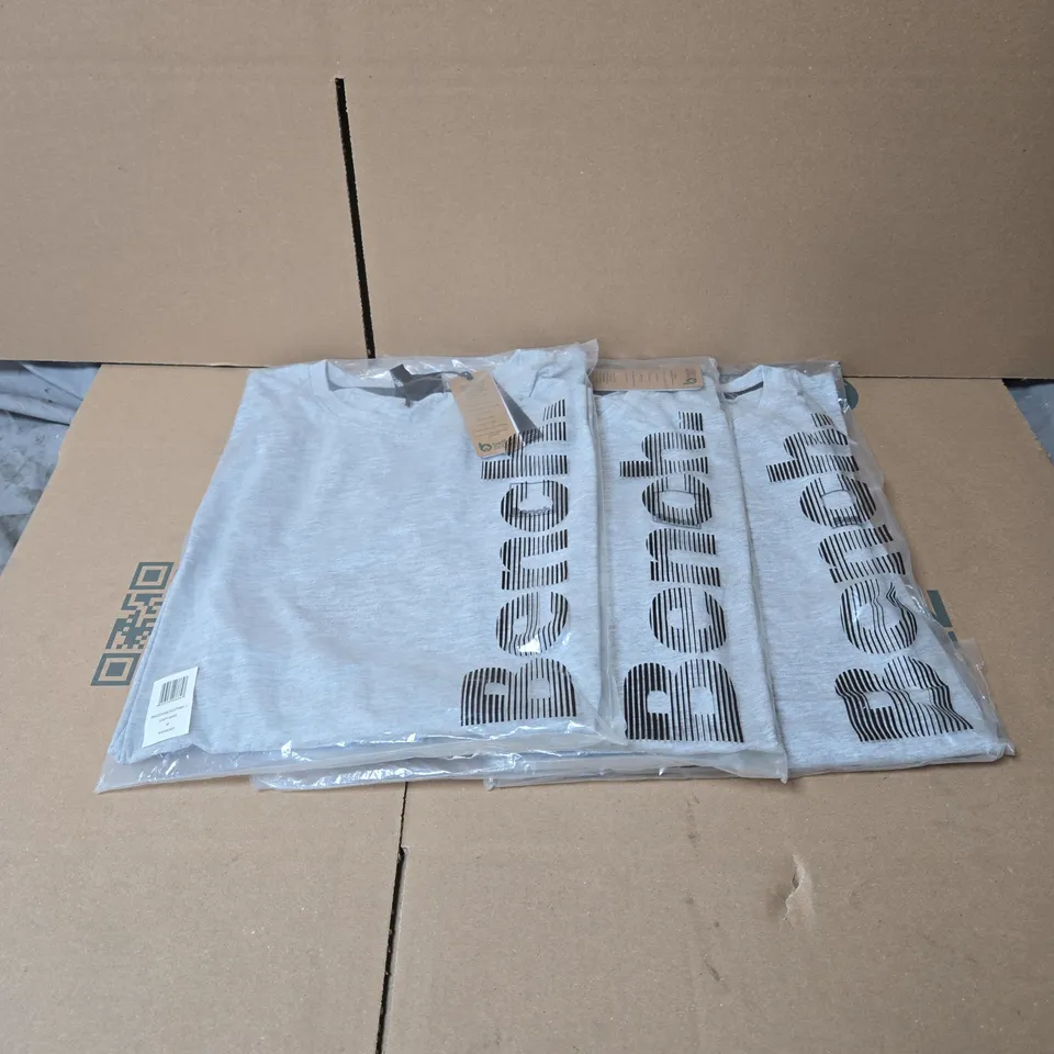 3 X BENCH GREY MARL MEDIUM BAGGED AND TAGGED