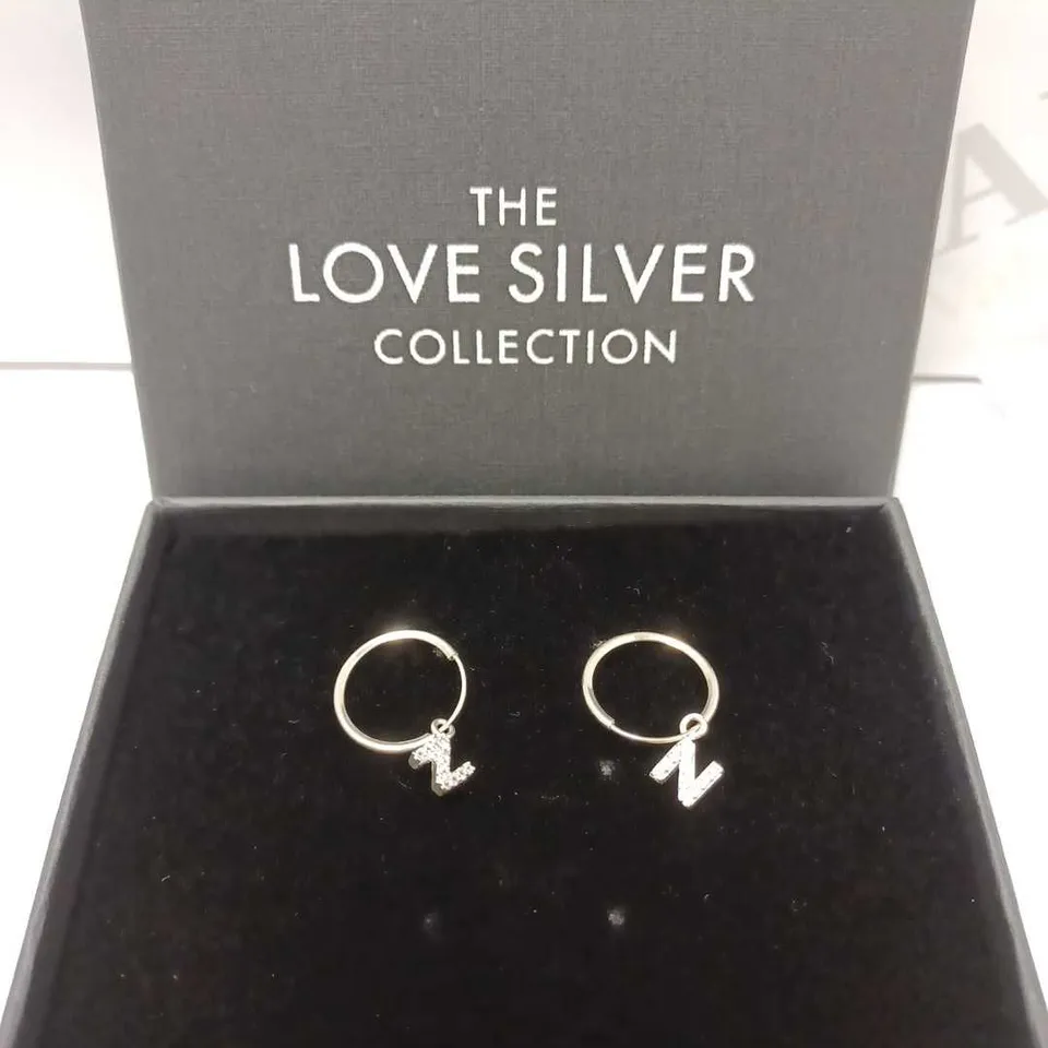THE LOVE SILVER COLLECTION INITIAL EARRINGS  RRP £35