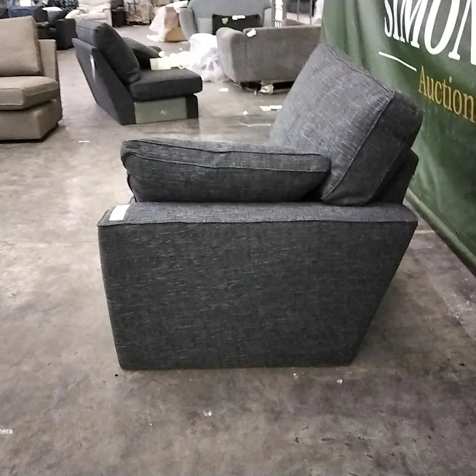 QUALITY DESIGNER STAMFORD 2 SEATER SECTION BOUCLE WEAVE CHARCOAL FABRIC