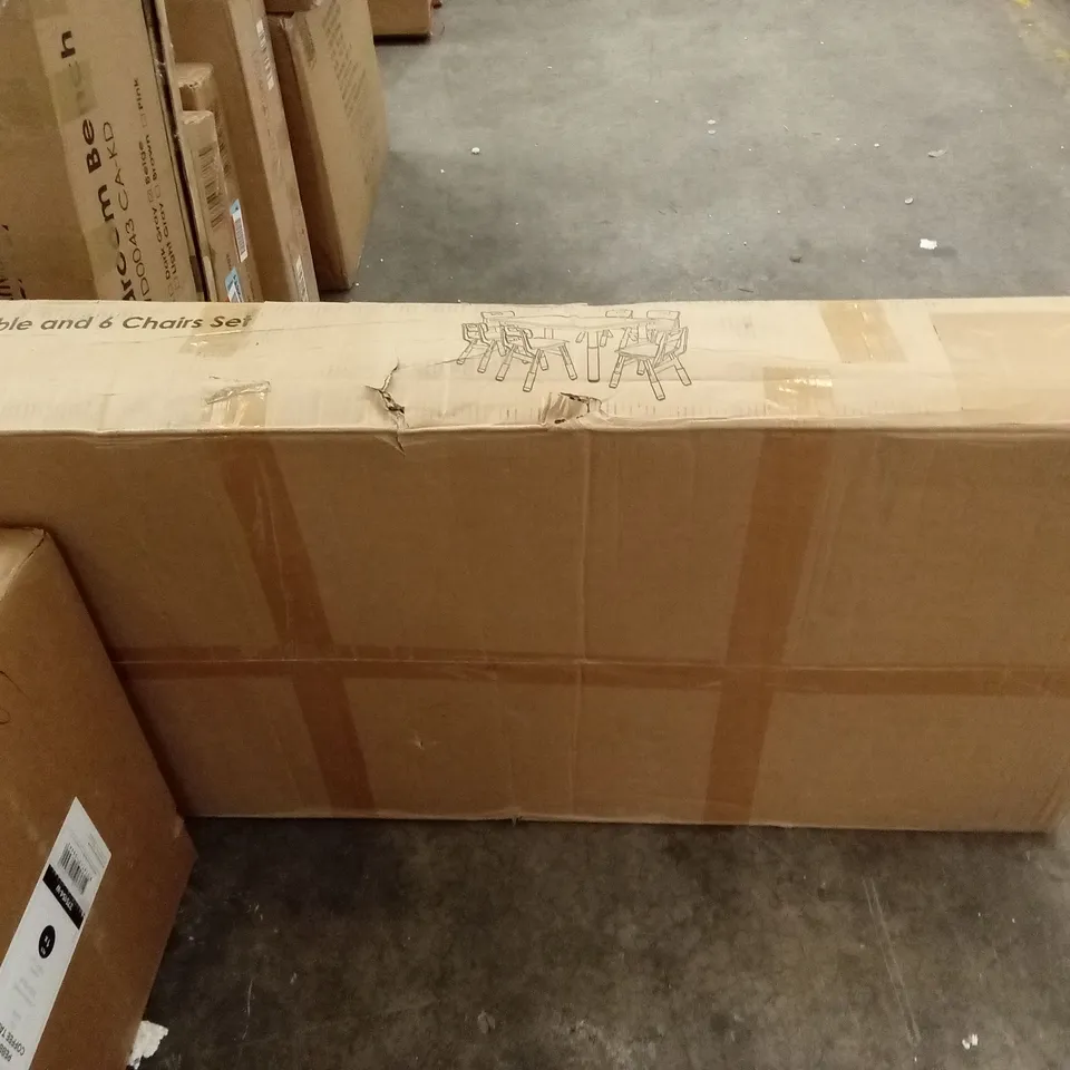 BOXED KIDS TABLE AND 6 CHAIRS SET (1 BOX)