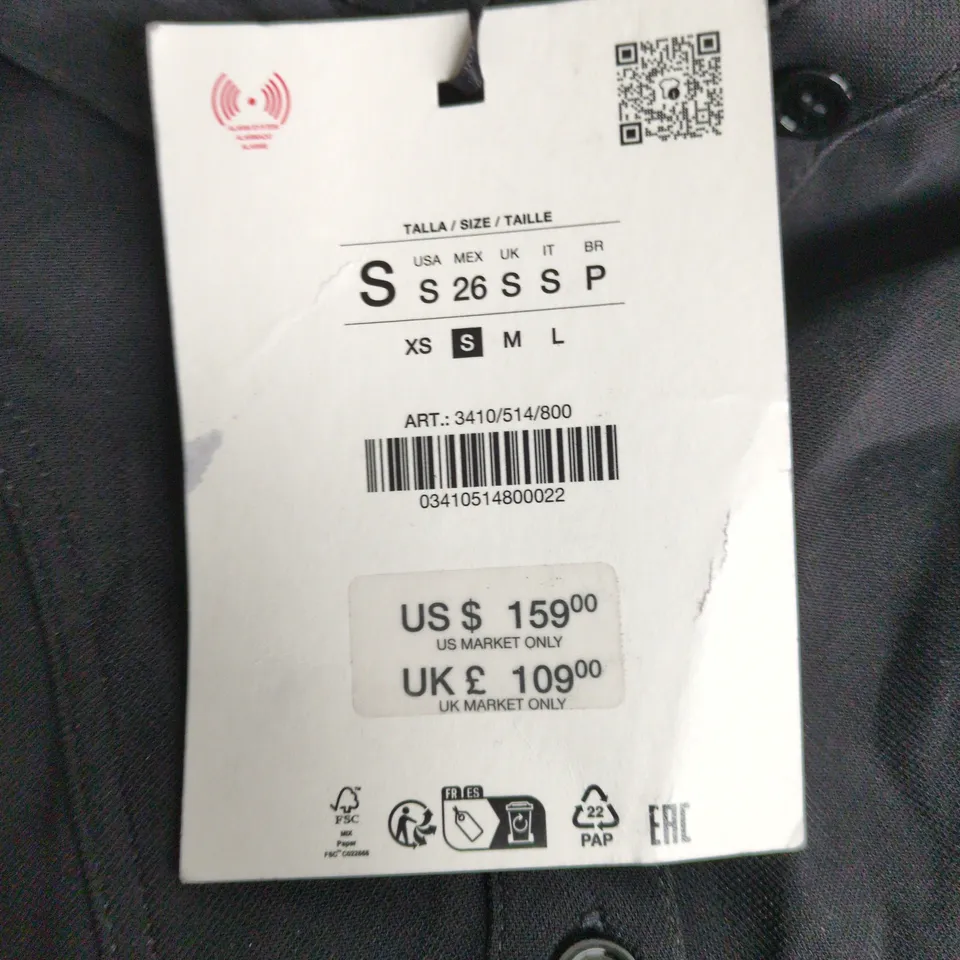 ZARA (50TH ANNIVERSARY) BLACK SHIRT DRESS WITH BELT – UK SIZE S