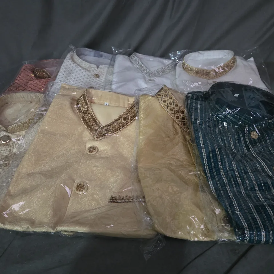 BOX OF APPROXIMATELY 12 ASSORTED EMBELLISHED SHIRTS IN VARIOUS COLOURS AND DESIGNS