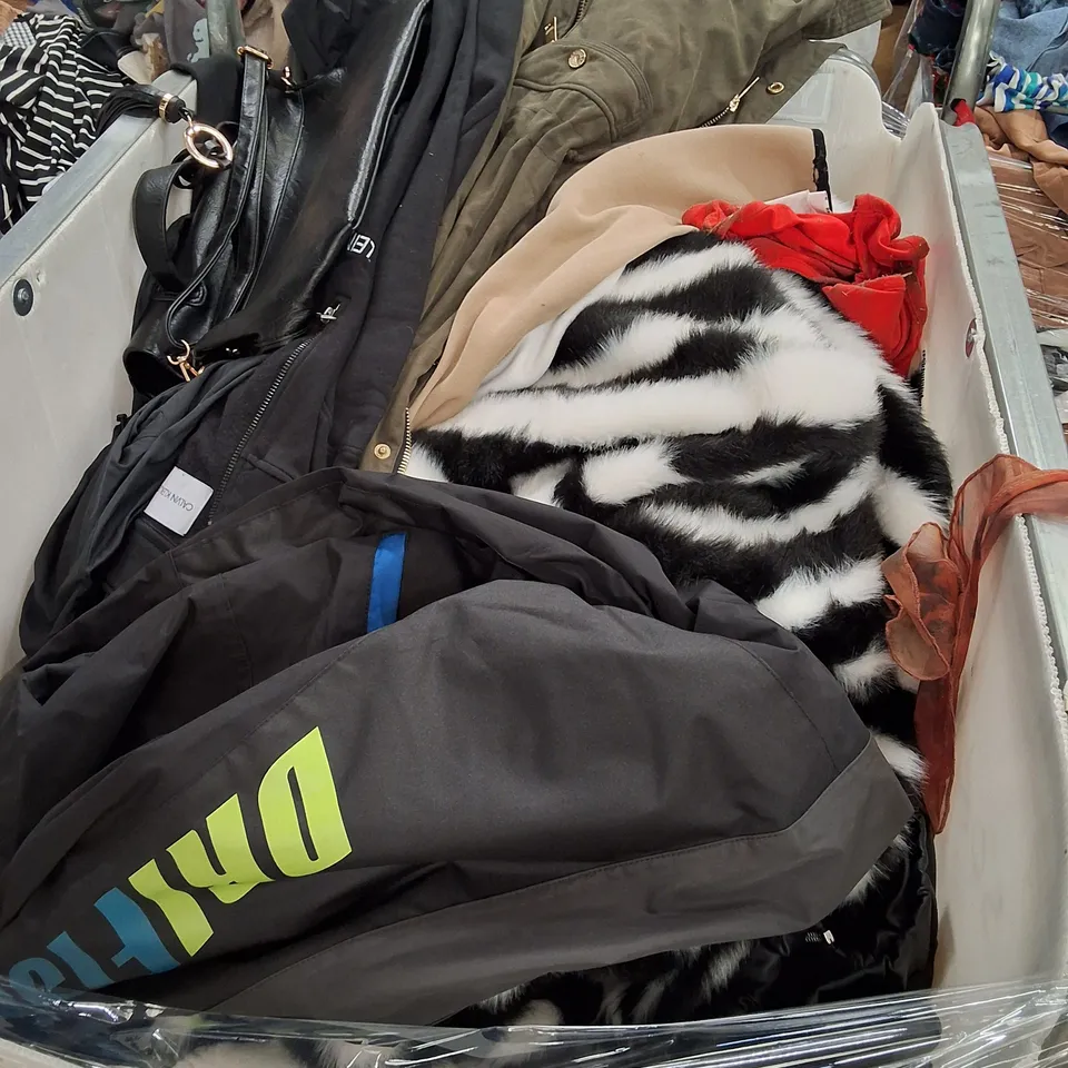 CAGE CONTAINING ASSORTED CLOTHING