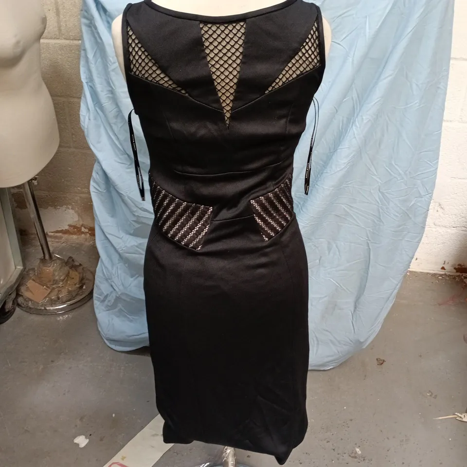 Karen Millen Black Dress with Mesh Back Panels, UK 12 – Evening/Formal Dress