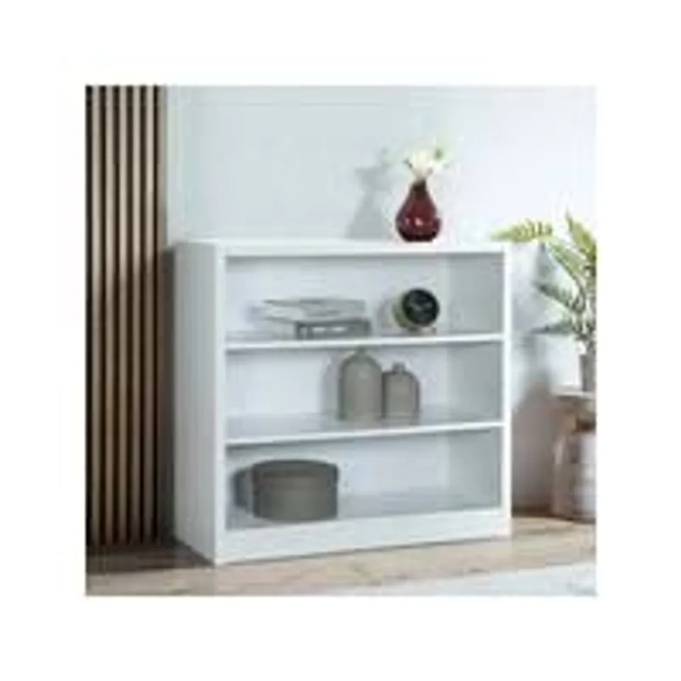 BOXED METRO SMALL WIDE BOOKCASE IN WHITE - 1OF1