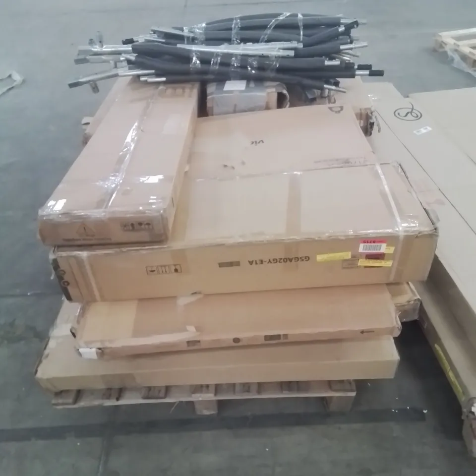PALLET CONTAINING VARIOUS BOXED FURNITURE PARTS AND OTHER HOUSEHOLD ITEMS ETC.