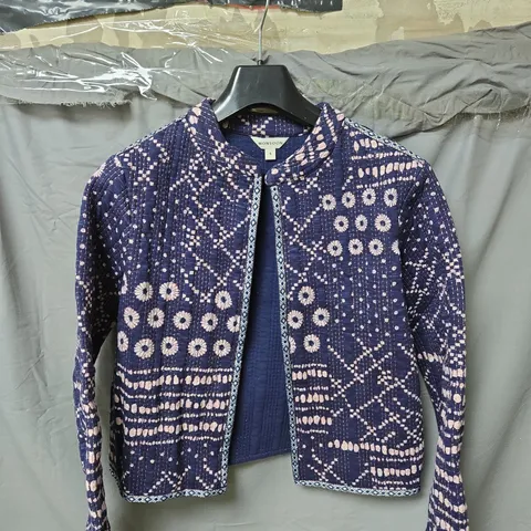MONSOON WOMEN’S JACKET – BLUE MULTI PATTERN, UK SIZE M